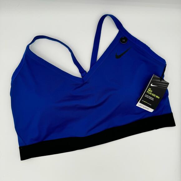 Nike Other - Nike Plus Size Indy Blue & Black Racerback Sports Bra Size 2X